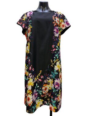 Eliza J Black Multi Floral Dress Size 14